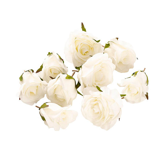 Rose Heads Loose Pack 9 White