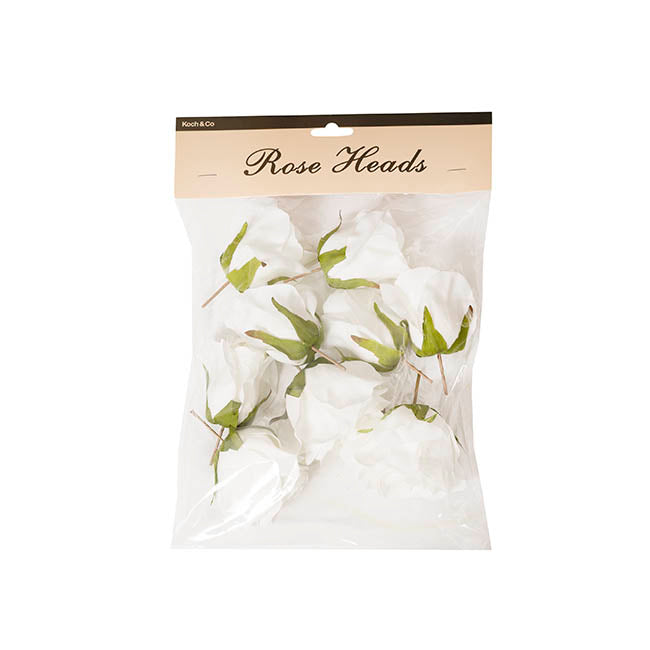 Rose Heads Loose Pack 9 White