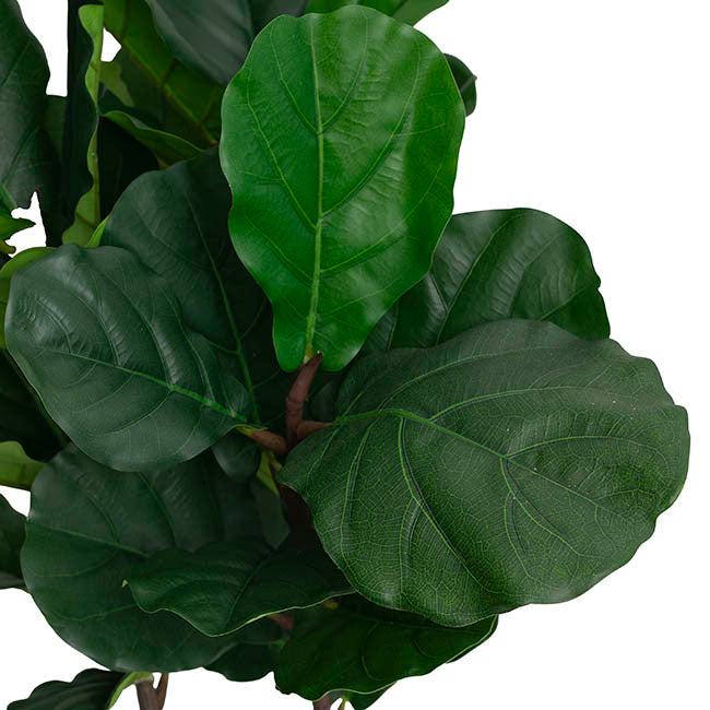 Real Touch Fiddleleaf Tree in White Pot Green (90cmH)