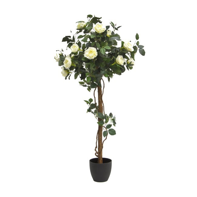 Artificial Rose Topiary Tree Potted White (120cmH) – Koch & Co Pty Ltd