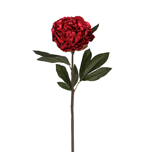 Real Touch Peony Stem Dark Red (15cmDx68cmH)