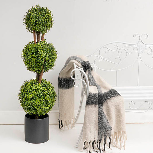 Topiary Tree 3 Ball Faux Boxwood UV Resistant Green (120cmH)