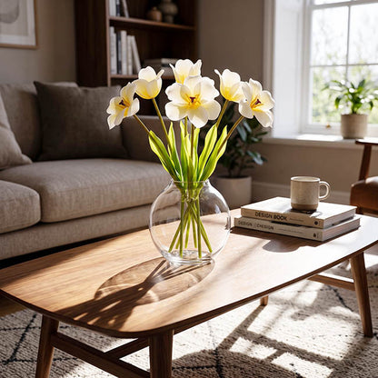 Tulip Stem Full Bloom White (11cmDx55cmH)