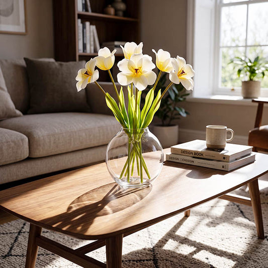 Tulip Stem Full Bloom White (11cmDx55cmH)