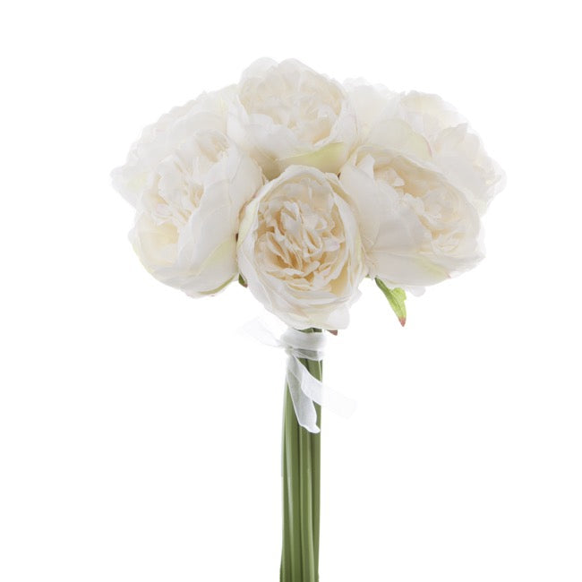 Peony Bouquet Emily x8 Flowers Light Pink (34cmH)