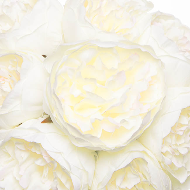 Peony Bouquet Emily x8 Flowers White (34cmH)