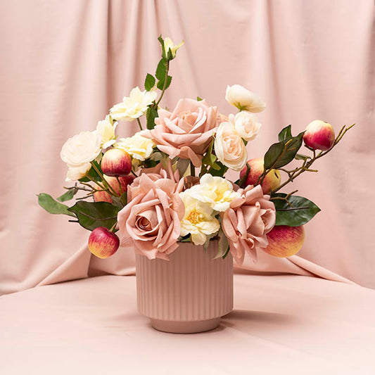 Siena Real Touch Rose Bouquet x 5 Heads Mocha (26cmH)