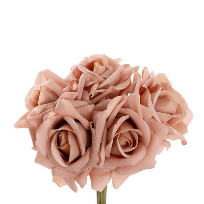 Siena Real Touch Rose Bouquet x 5 Heads Mocha (26cmH)