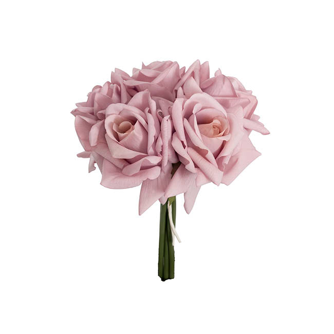 Siena Real Touch Rose Bouquet 5 Heads Powder Pink (26cmH) – Koch & Co ...