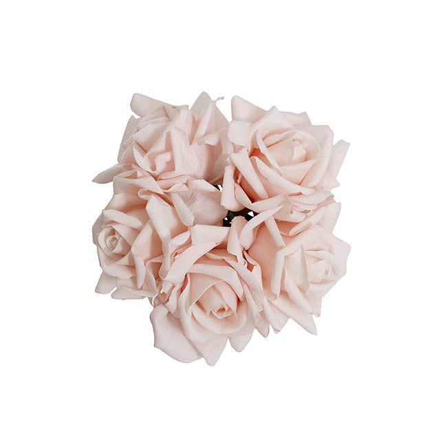 Siena Real Touch Rose Bouquet x 5 Heads Misty Rose (26cmH)