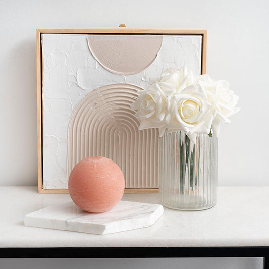 Siena Real Touch Rose Bouquet x 5 Heads White (26cmH)