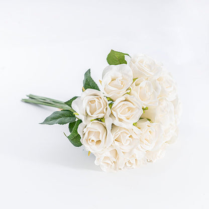 Lavina Rose Bud Bouquet 18 Heads Nude Beige (33cmH)