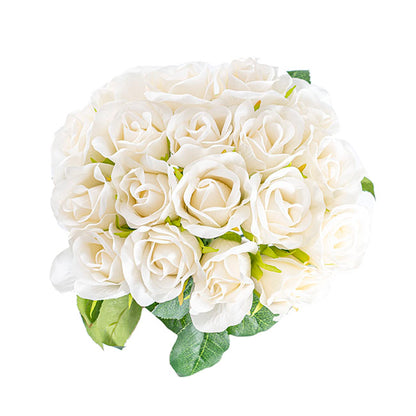 Lavina Rose Bud Bouquet 18 Heads Nude Beige (33cmH)