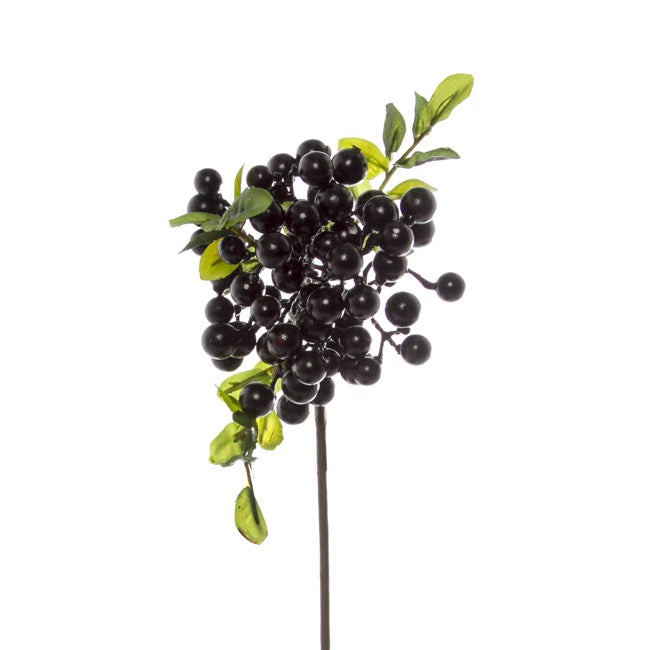 Berry Cluster Spray Black (35cmH)