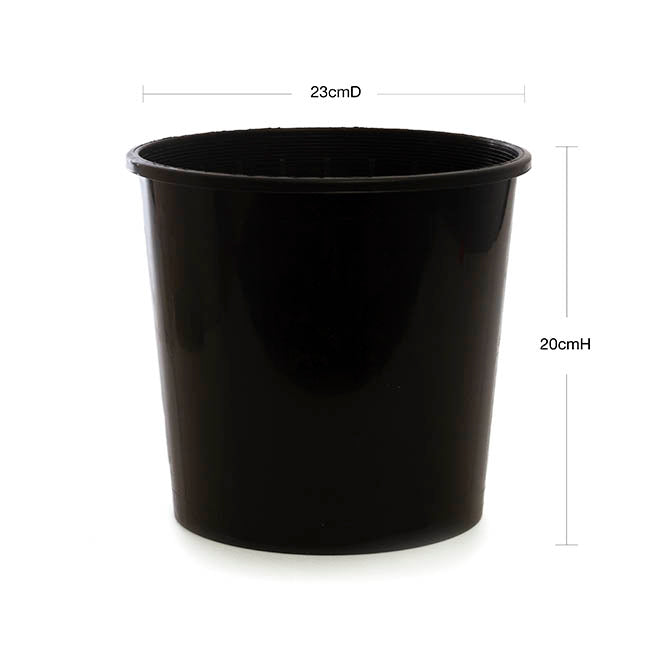 Dutch Flower Bucket Plastic Round 05L Black (23Dx20cmH)