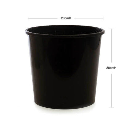 Dutch Flower Bucket Plastic Round 05L Black (23Dx20cmH)