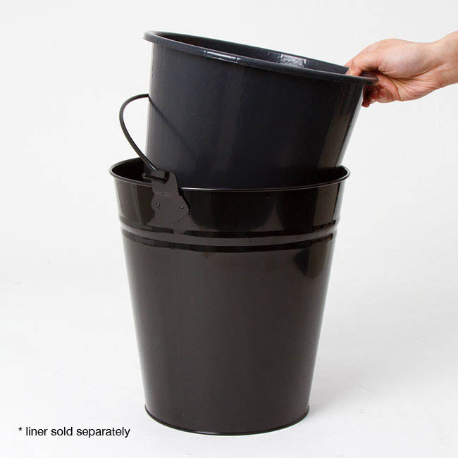 Dutch Flower Bucket Plastic Round 07L Black (26Dx19cmH)