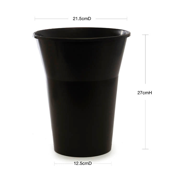 Flower Display Vase 5L Black (21.5Dx27cmH)