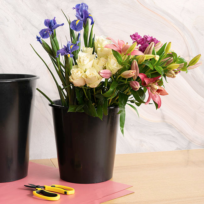 Dutch Flower Bucket Round 10L Black (27Dx27cmH) Promo