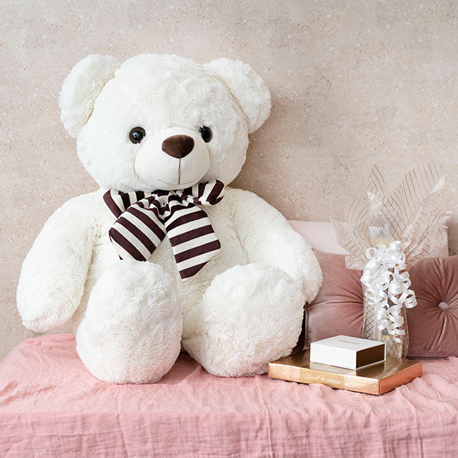 Liam Giant Teddy Bear Off White (105cmHT)
