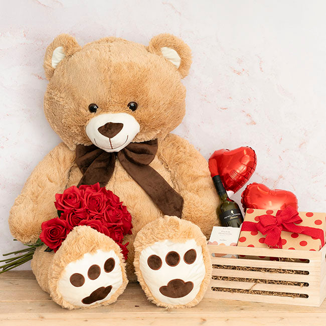 Benjamin Giant Teddy Bear Brown (85cm Sitting)