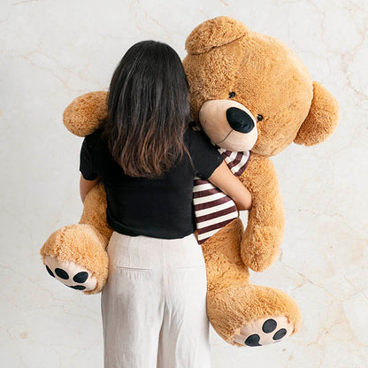 Wilson Giant Teddy Bear w Striped Bow Brown (115cmHT/80cmST)