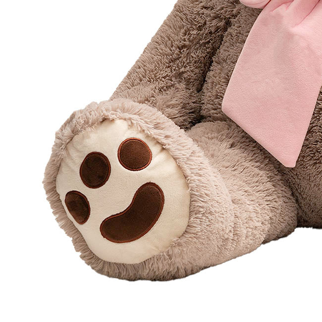 Wilson Giant Teddy Bear w Pink Bow Warm Grey(115cmHT/80cmST)