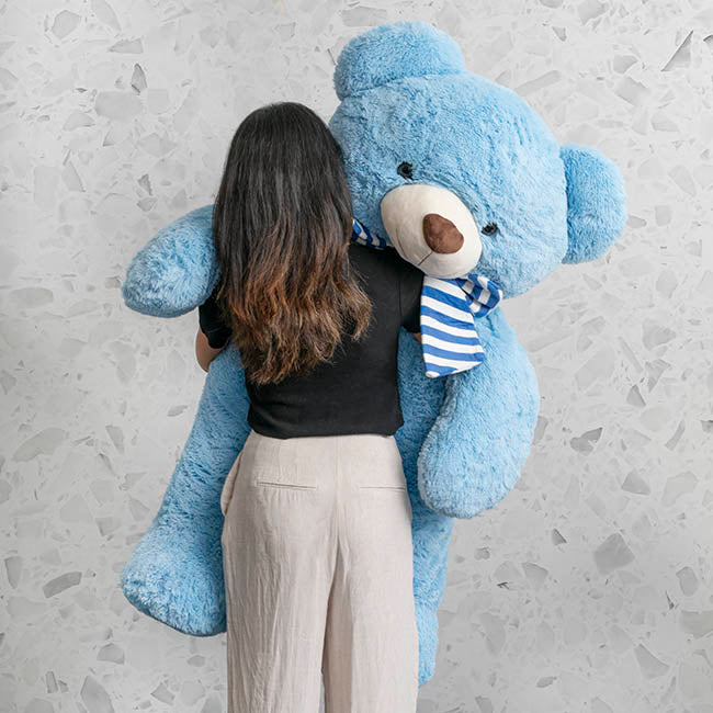 Liam Soft Giant Teddy Bear Blue (130cmHT/90cmST)