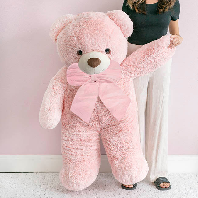 Liam Soft Giant Teddy Bear Soft Pink (130cmHT/90cmST)