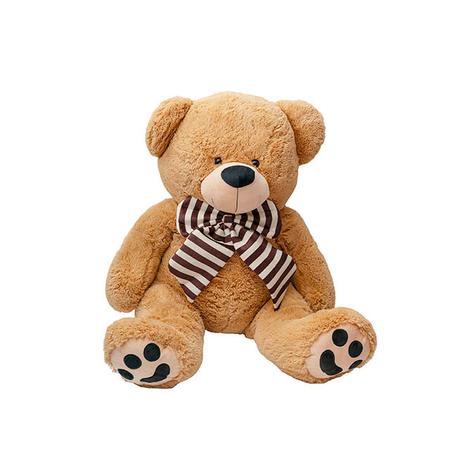 Wilson Giant Teddy Bear w Striped Bow Brown (90cmHT/60cmST)
