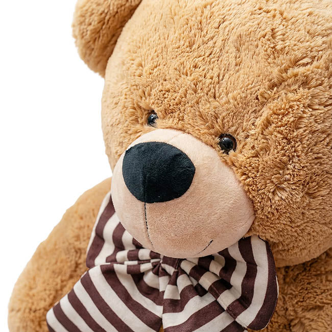 Wilson Giant Teddy Bear w Striped Bow Brown (90cmHT/60cmST)