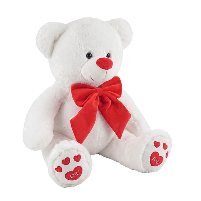 Ted the I Love You Giant Teddy Bear White (90cmHT/60cmST)
