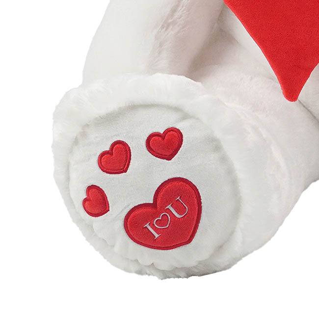 Ted the I Love You Giant Teddy Bear White (90cmHT/60cmST)