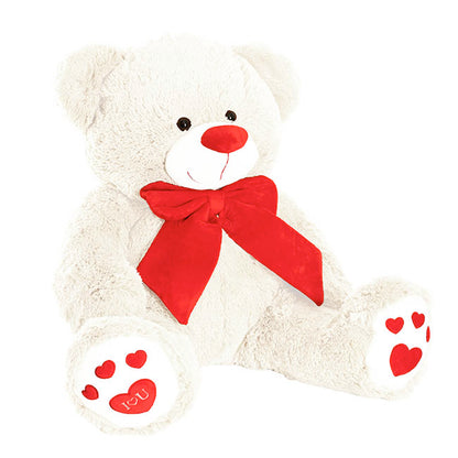 Ted the I Love You Giant Teddy Bear White (90cmHT/60cmST)
