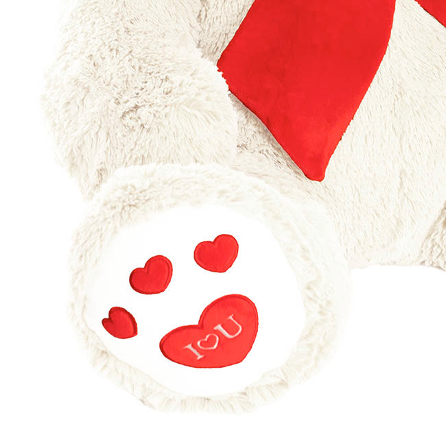 Ted the I Love You Giant Teddy Bear White (90cmHT/60cmST)