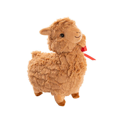 Fuzzy Wuzzy Plush Llama w Bow Brown (24cmHT)