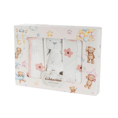 Flower Print 100% Cotton Baby Gift Box Set 8 Soft Pink