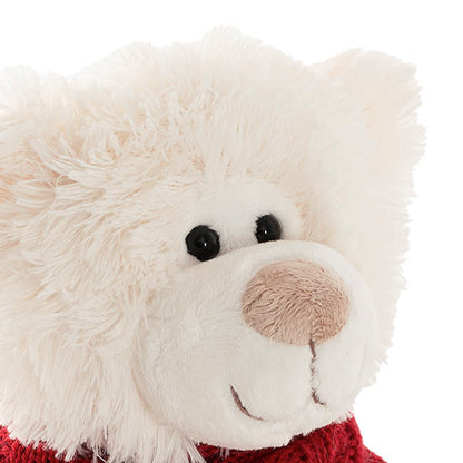 Teddy Bear Walter w Knitted I Love You Top White (21cmST)
