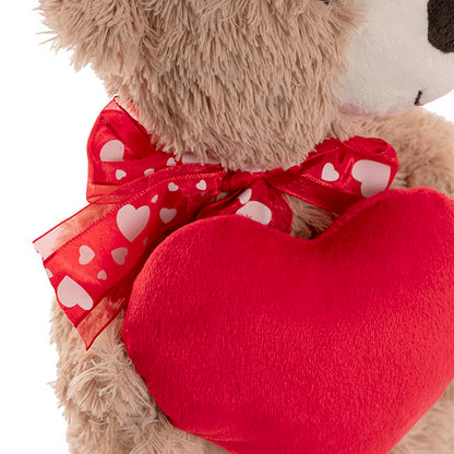 Standing Teddy Bear Eric w Heart Plush Toy Brown (37cmHT)