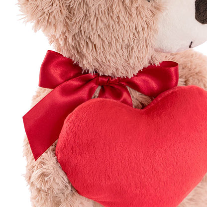 Standing Teddy Bear Eric w Heart Plush Toy Brown (37cmHT)