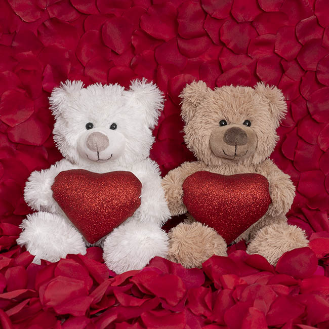 Teddy Bear Nala w Red Love Heart Greyish Brown (20cmST)