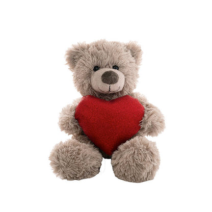 Teddy Bear Nala w Red Love Heart Greyish Brown (20cmST)