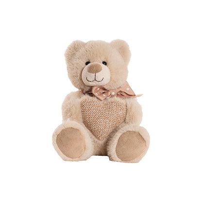 Teddy Bear Darren w Plush Heart Brown (24cmST)