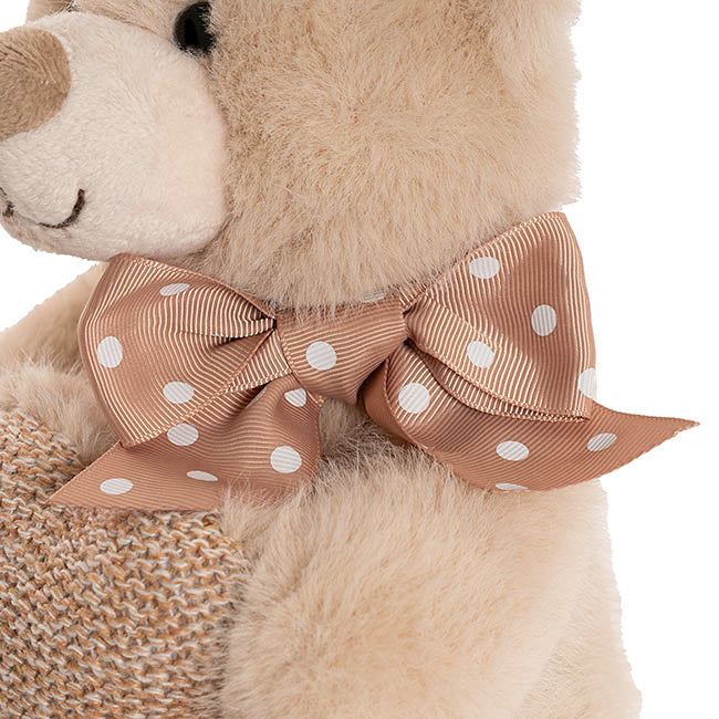 Teddy Bear Darren w Plush Heart Brown (24cmST)