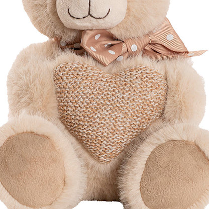 Teddy Bear Darren w Plush Heart Brown (24cmST)