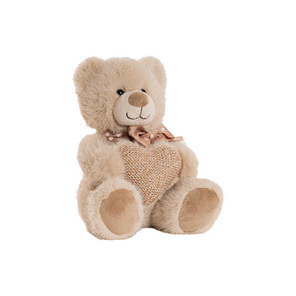 Teddy Bear Darren w Plush Heart Brown (24cmST)