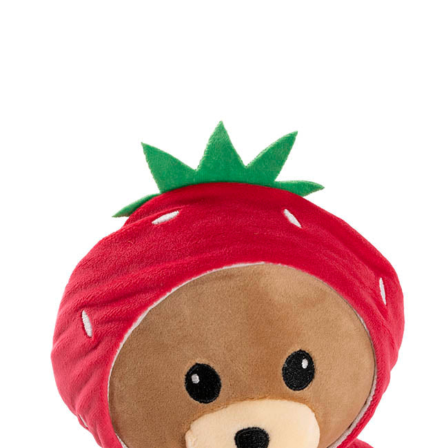 Strawberry Teddybear Plush Soft Toy Hot Pink (25cmST)