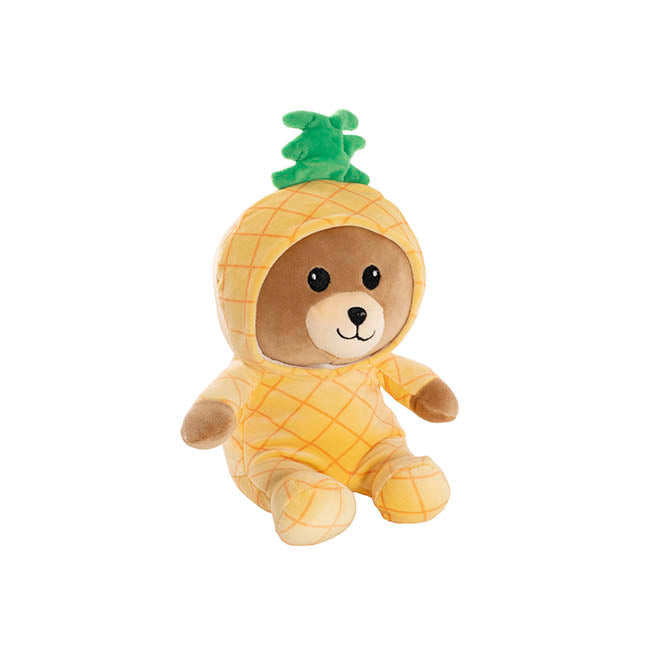 Pineapple Teddybear Plush Soft Toy Yellow (25cmST)