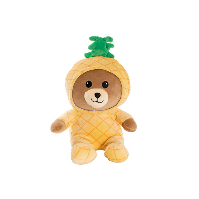 Pineapple Teddybear Plush Soft Toy Yellow (25cmST)