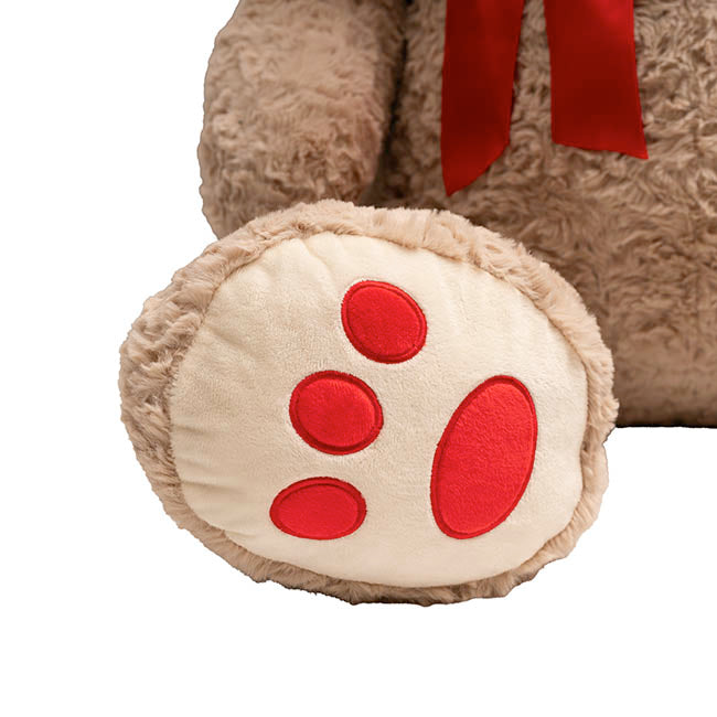 Giant Teddy Bear Noah w Bow & Heart Red (95cmHT/70cmST)